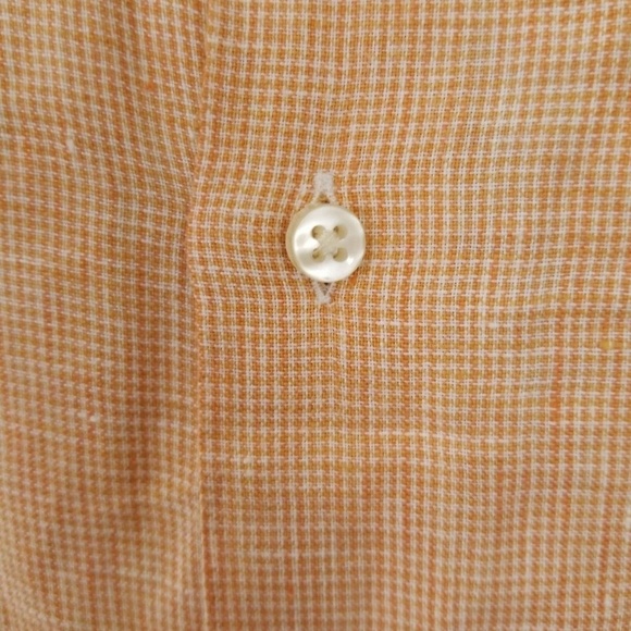PETER MILLAR Men's Long Sleeve Button Front Orange - Picture 2 of 8